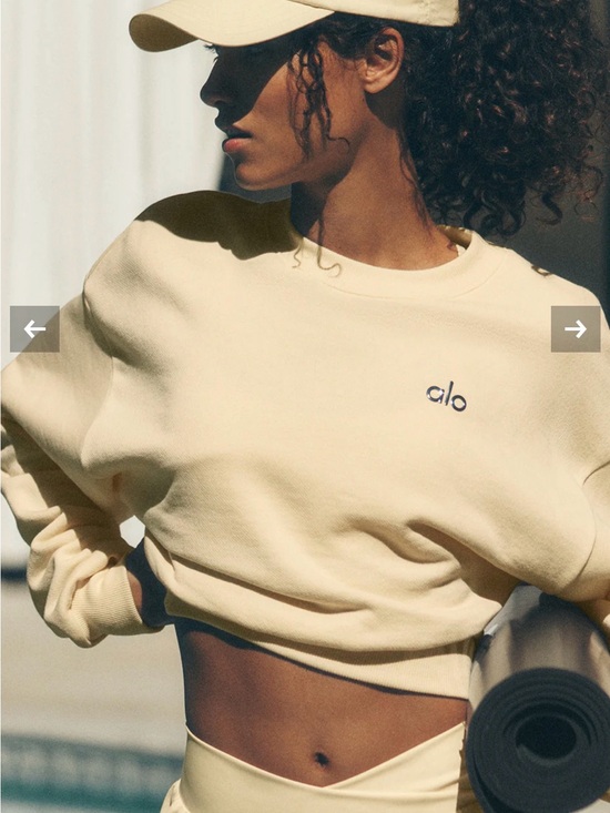 ALO Yoga Tops - ALO Yoga Cropped Accolade Crewneck Limited: Candlelight Yellow Large NWT